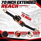 Heavy-Duty Retractable Ratchet Tie-Down Straps