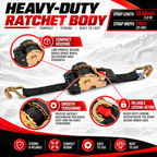 Heavy-Duty Retractable Ratchet Tie-Down Straps