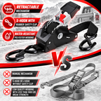 Heavy-Duty Retractable Ratchet Tie-Down Straps